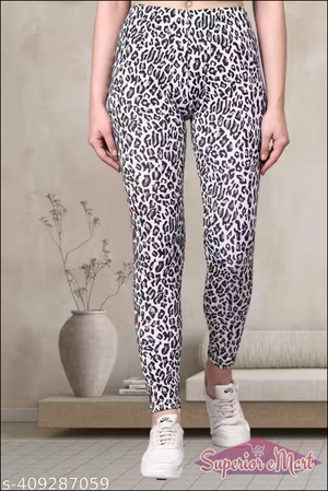 Stylish girls leggings in leopard print design, perfect as solid multicolor jeggings for women.