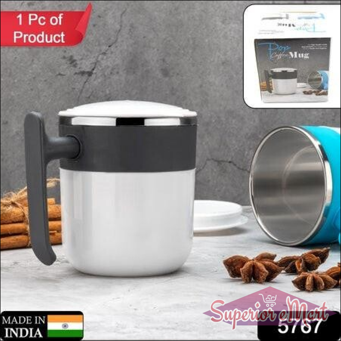 Superior eMart Stainless Steel Insulated Coffee Mug with Lid - Superior eMart
