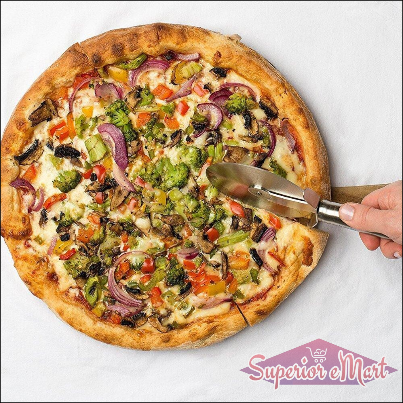 Superior eMart Stainless Steel Pizza Cutter for Perfect Slices - Superior eMart