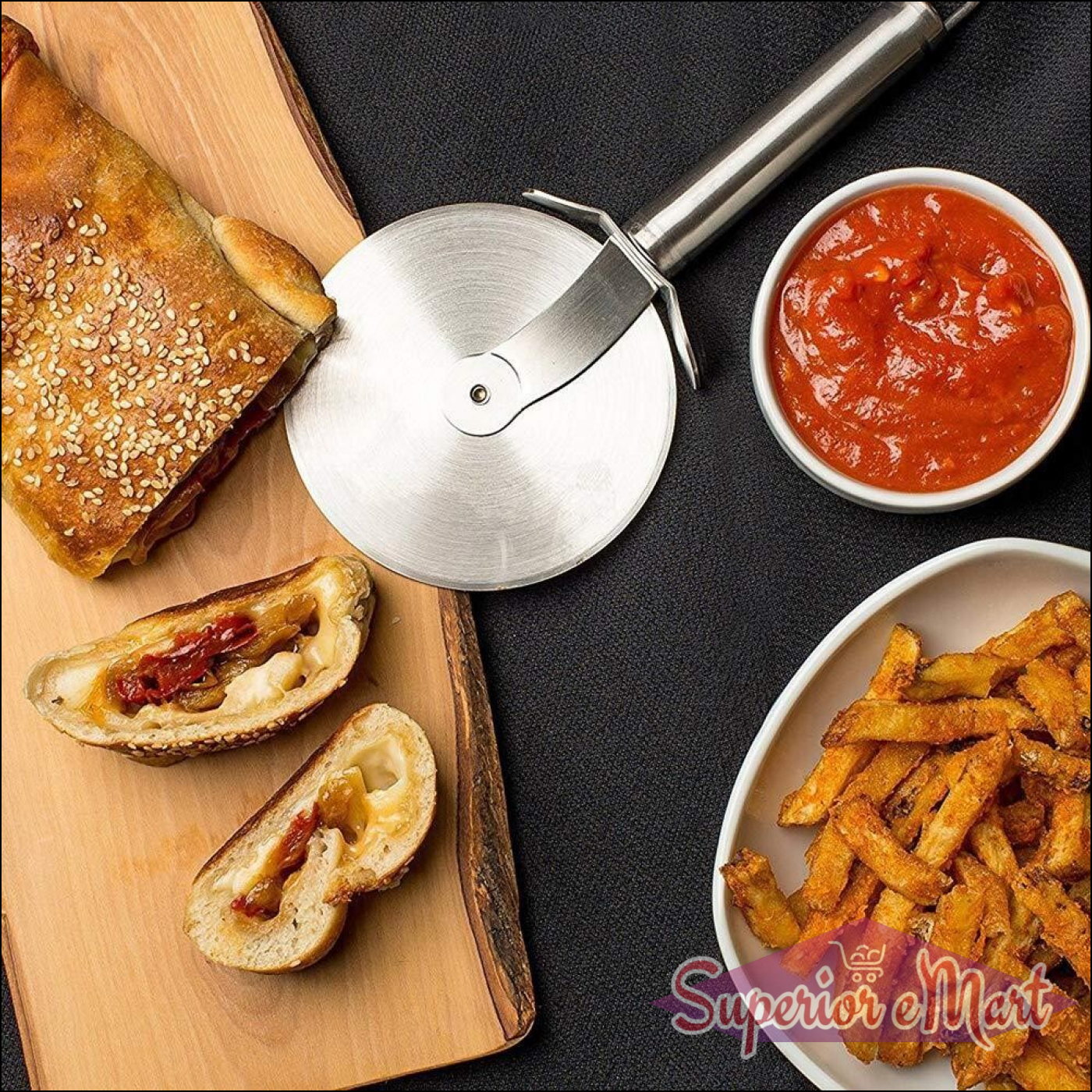 Superior eMart Stainless Steel Pizza Cutter for Perfect Slices - Superior eMart