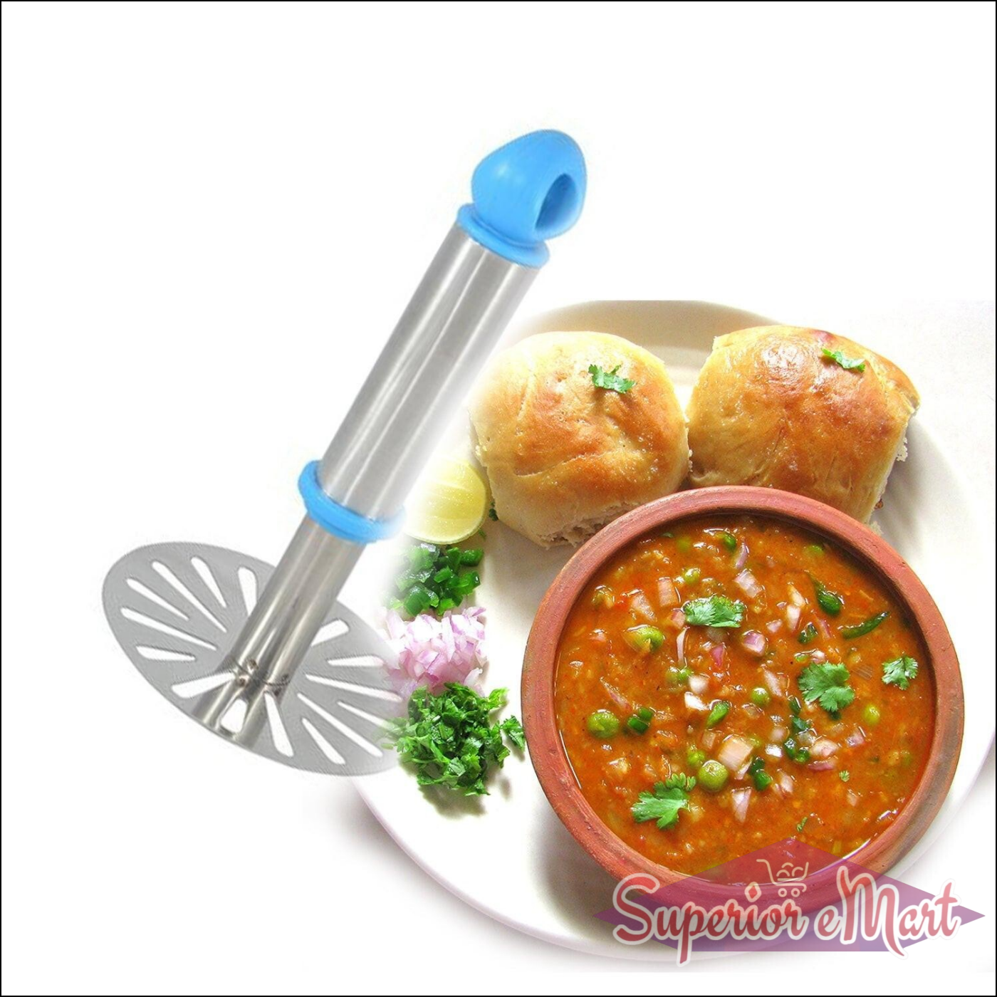 Superior eMart Stainless Steel Potato Masher for Smooth Mashed Potatoes - Superior eMart