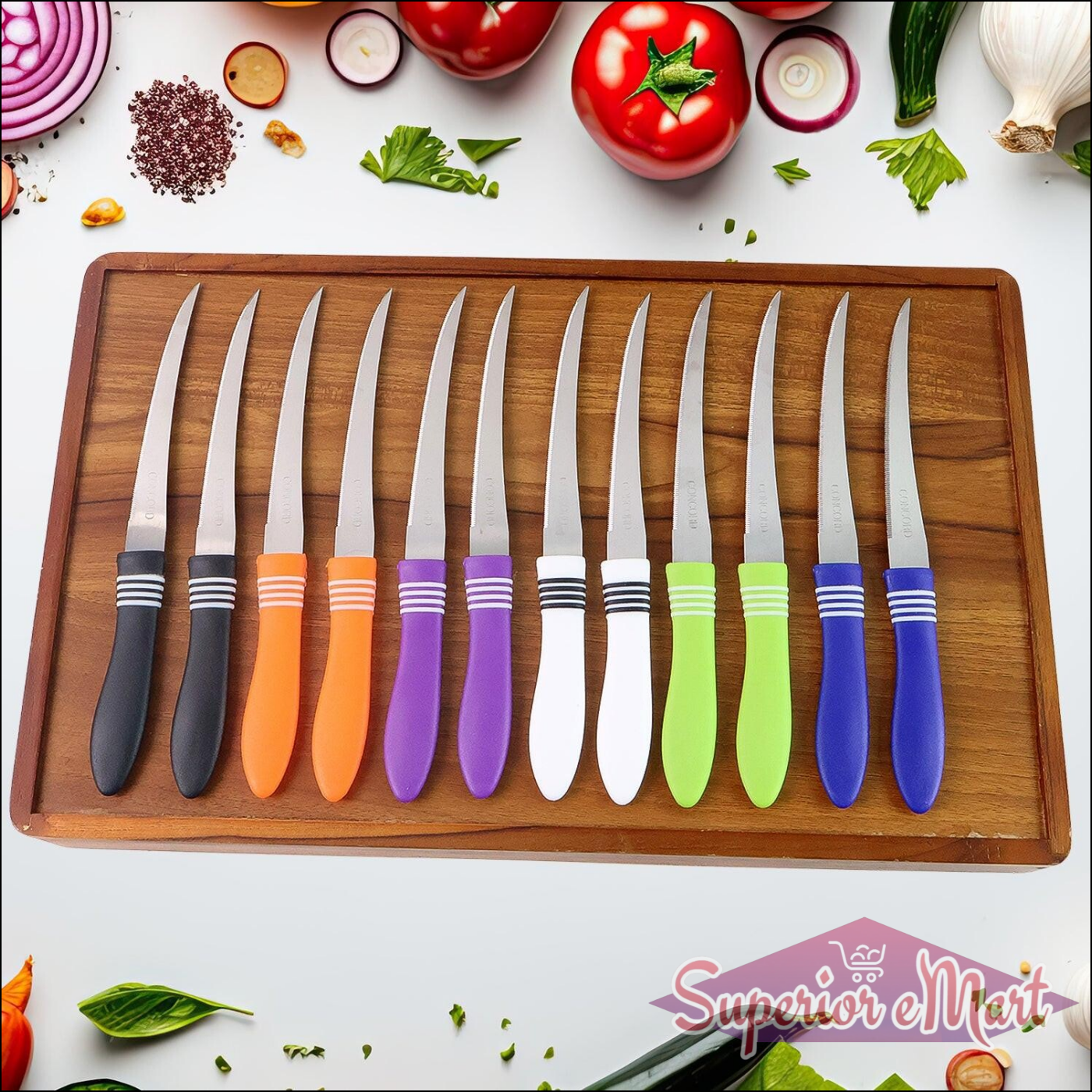 Superior eMart Stainless Steel Serrated Knife Set - Superior eMart