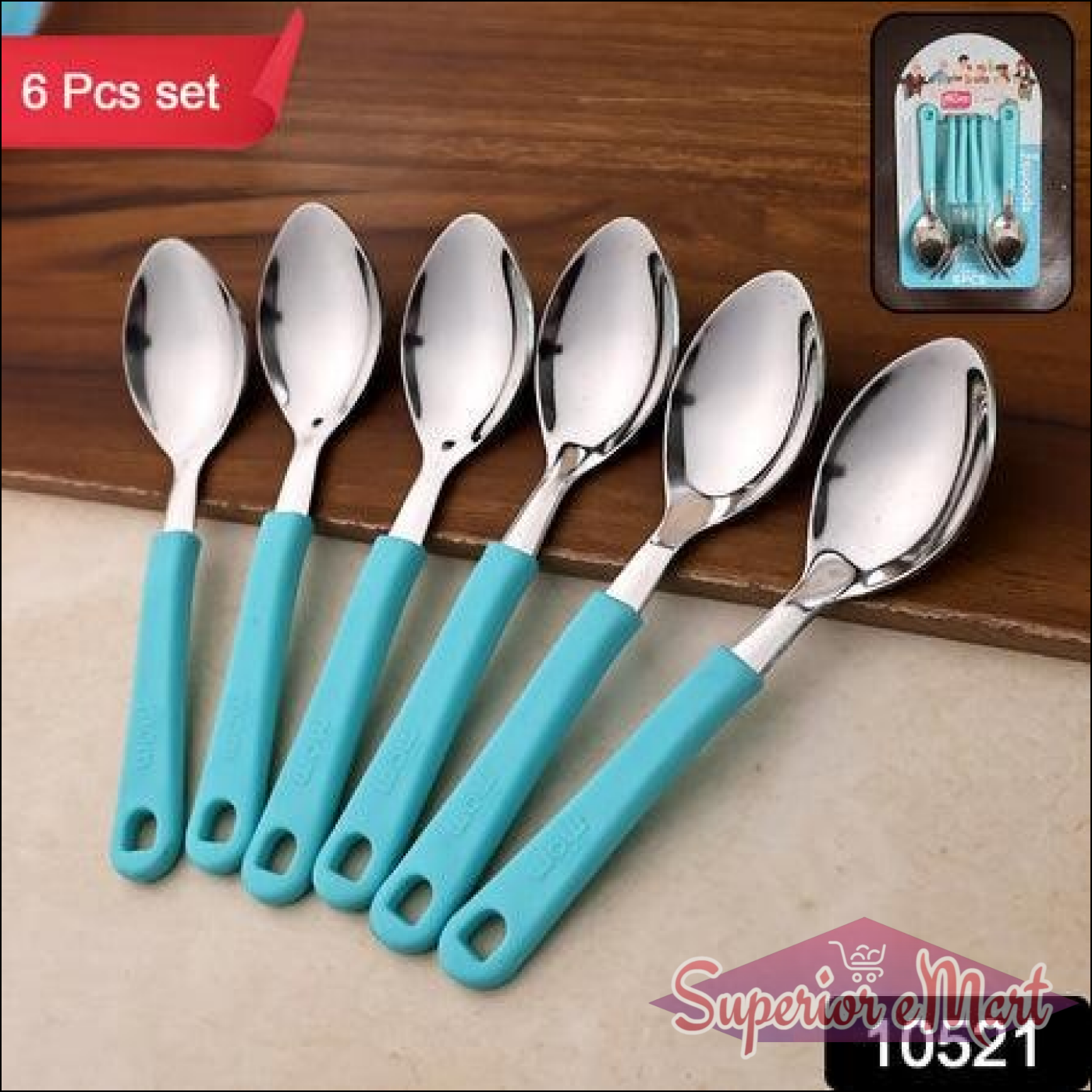 Superior eMart Stainless Steel Tea Spoons Set - 6 Pieces - Superior eMart