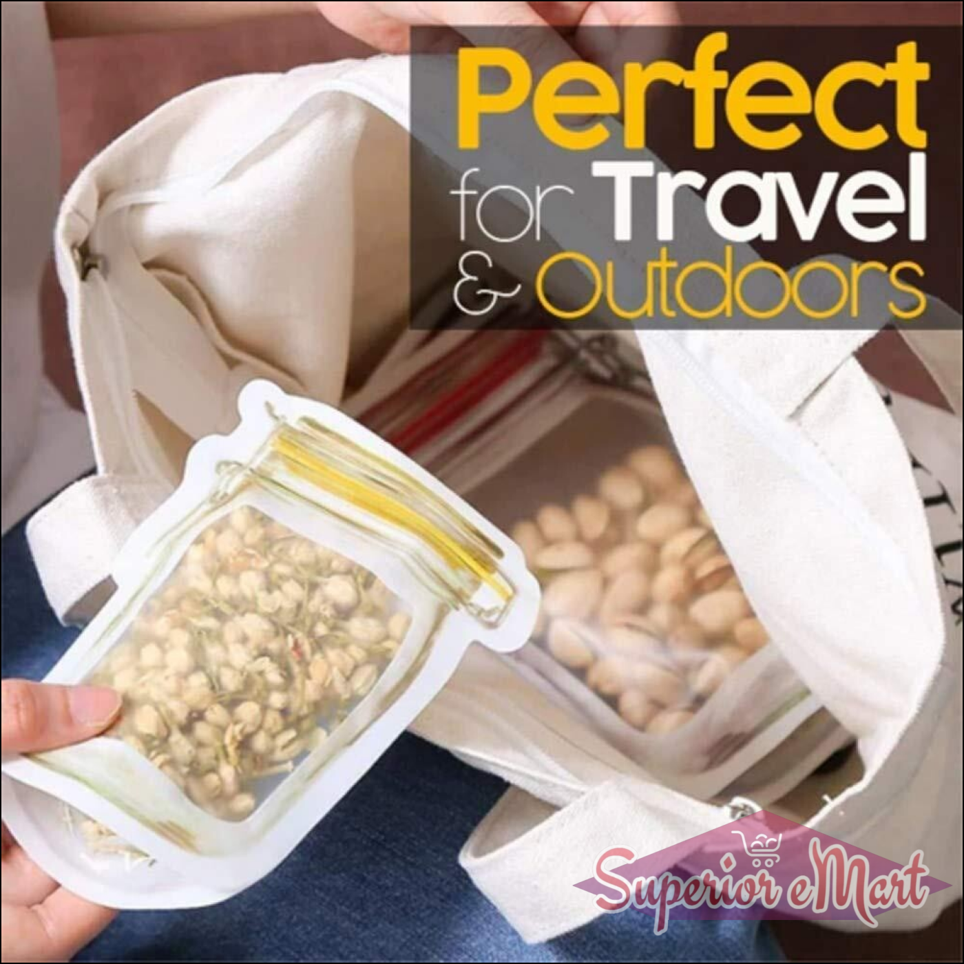 Superior eMart Transparent Jar Stand Up Pouch Set - Superior eMart