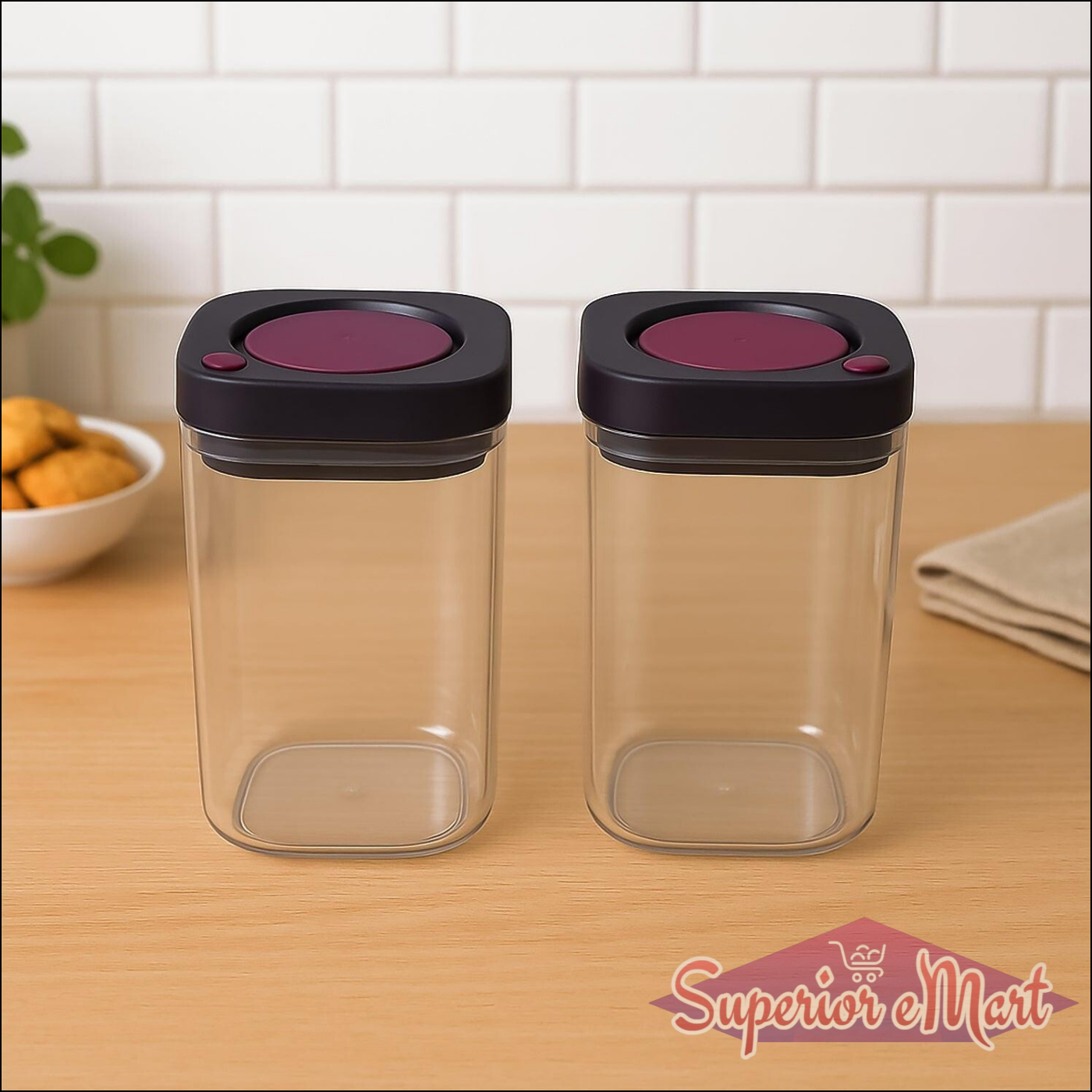 Supermom Airtight Kitchen Storage Containers (2 Pc Set  1200ml) - Superior eMart