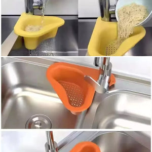 Swan kitchen drain strainer in yellow and orange for effective food debris filtration in sinks