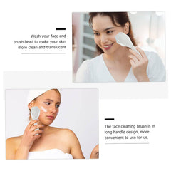 Silicone Face Scrubber Exfoliating Brush Manual Handheld Facial Cleansing Brush (1 Pc) - Superior eMart