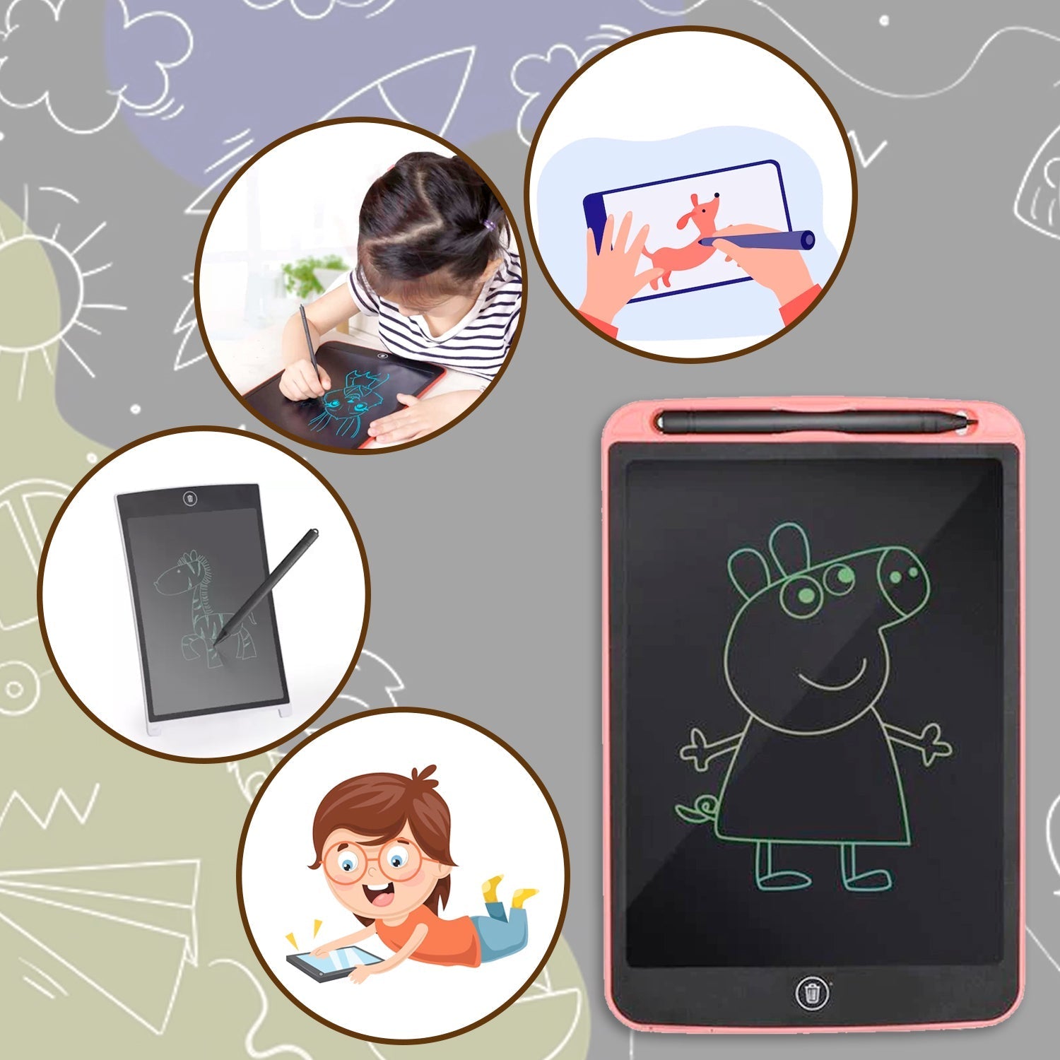 LCD Portable Writing Pad / Tablet for Kids - 8.5 Inch - 1360_8_5_inch_brighter_tablet