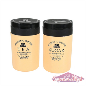 Airtight tea sugar coffee container set in stylish design, perfect for keeping your kitchen organized