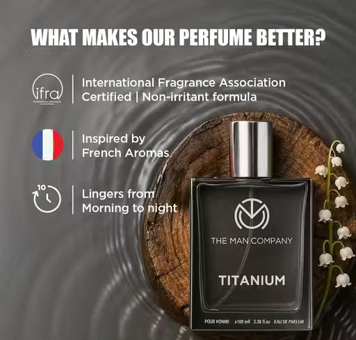 TITANIUM Perfume for Men - 100ml | Long-Lasting Deo Spray | Premium Gift for Him
