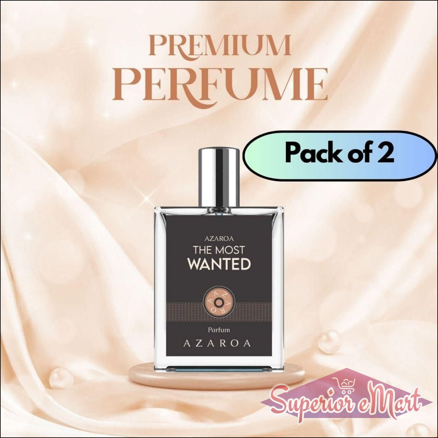 Pack of 2 Azaroa The Most Wanted Perfumes in elegant bottles with premium design