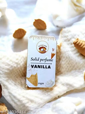 Superior eMart vanilla solid perfume balm in a 10g container with a creamy ice cream cone design