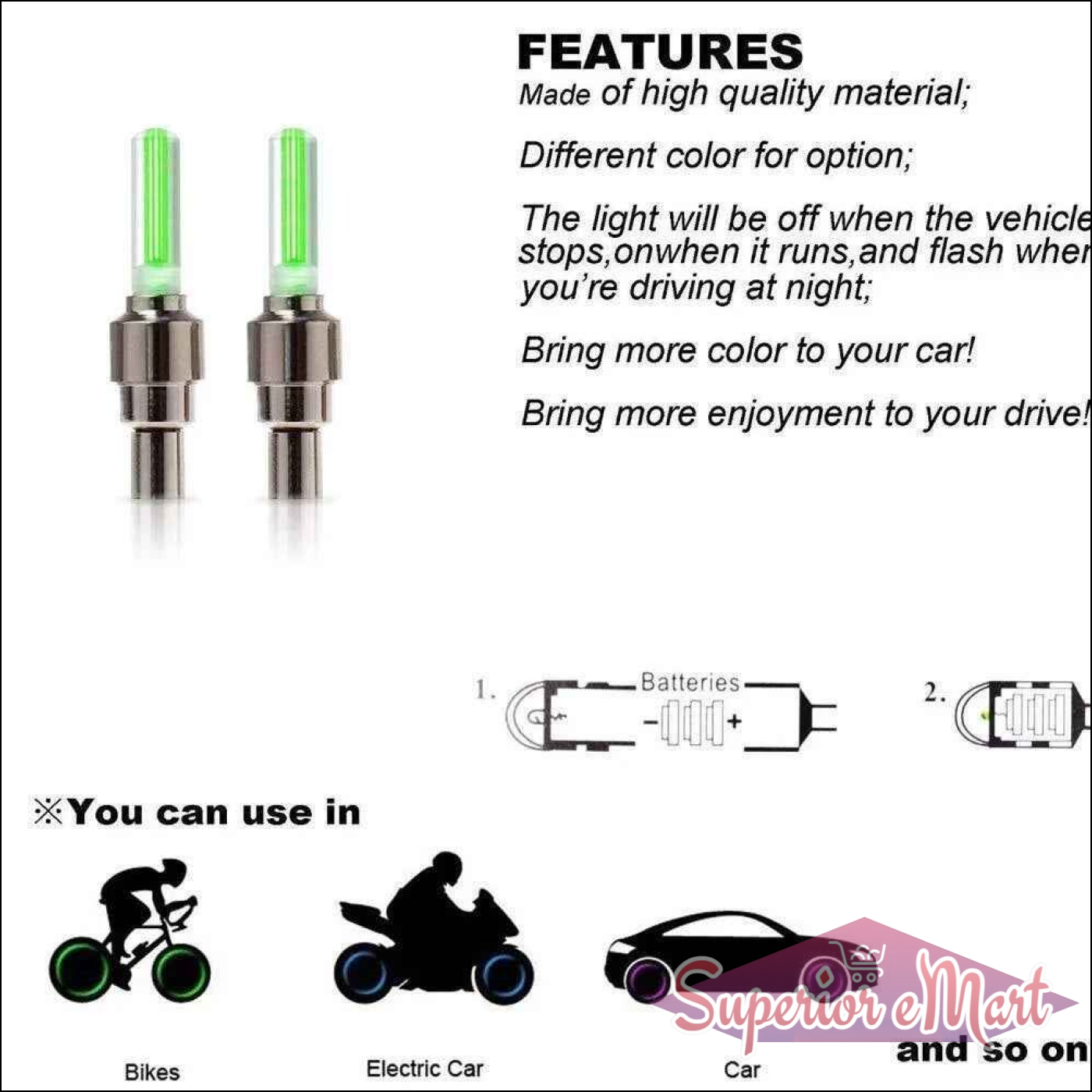 Tire Valve Caps for Cars - Superior eMart