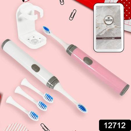 12712 Adult Waterproof Electric Toothbrush Strong Sonic Charging With 4 Toothbrush Head And A Toothbrush Holder - Superior eMart