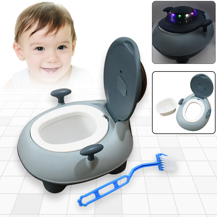 Toddler potty chair with lighting features and a removable bowl for easy cleaning