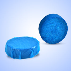 Two blue toilet cleaning tablets 10 pack for effective toilet bowl cleaning and deodorizing