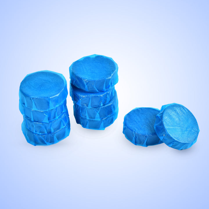 Blue toilet cleaning tablets 10 pack, eco-friendly and effective for maintaining toilet hygiene