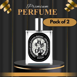Pack of 2 34 Boulevard Germain perfume bottles with black and white label on a gold and black background