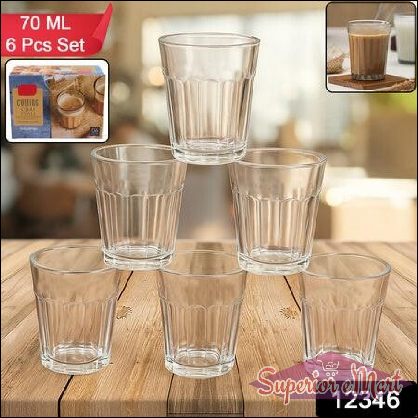 Traditional Cutting Chai Set 70ML / 6 Pc - Superior eMart