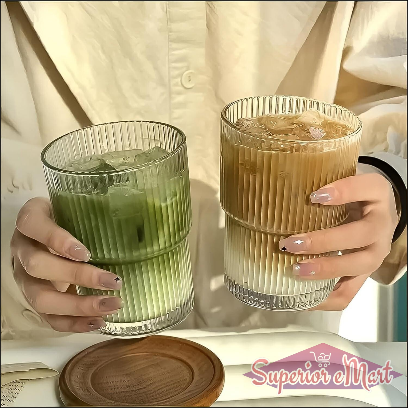 450 ml Transparent Cup with Lid & Straw - Superior eMart