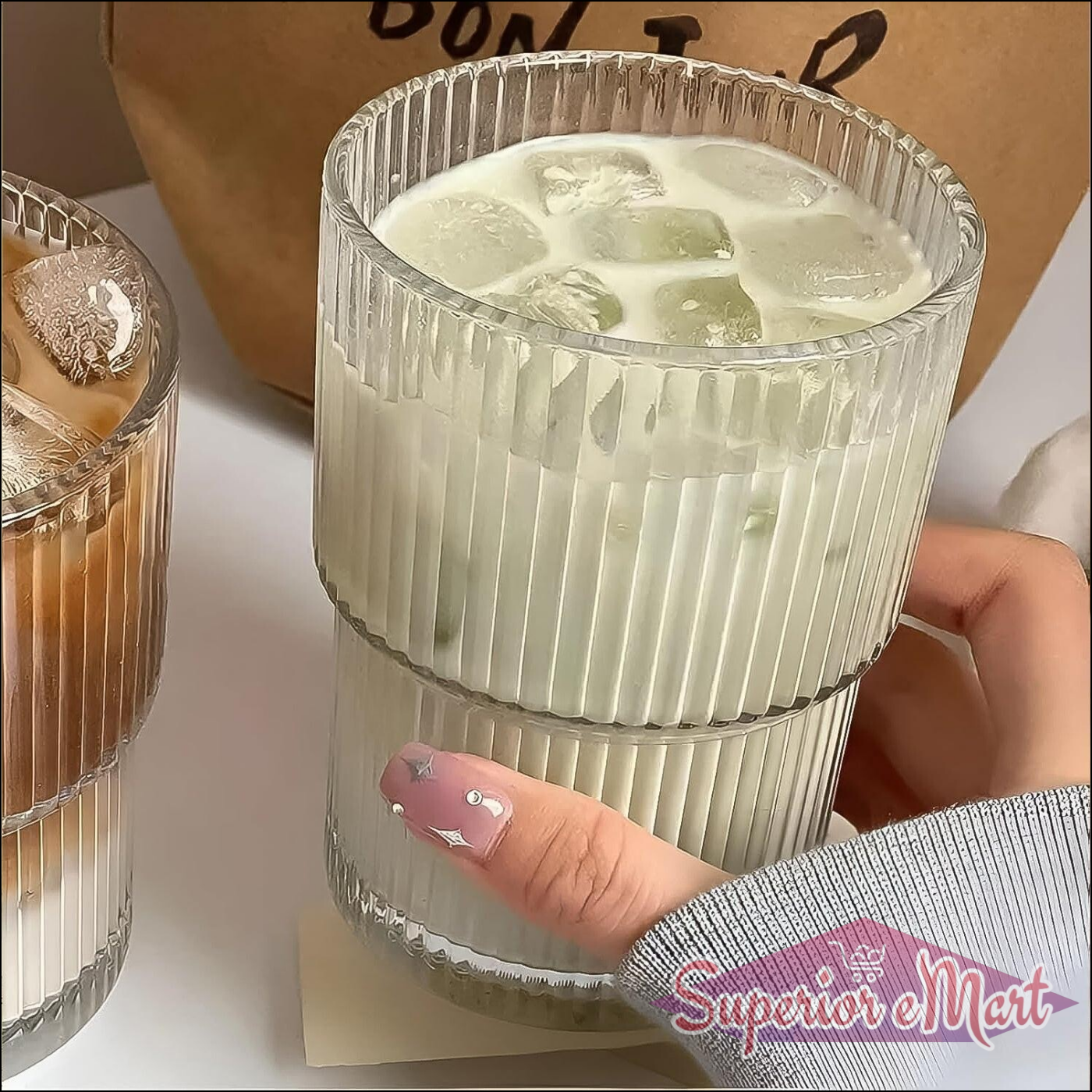 450 ml Transparent Cup with Lid & Straw - Superior eMart