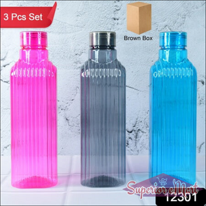 Transparent Fridge Water Bottles (3 Pc) - Superior eMart