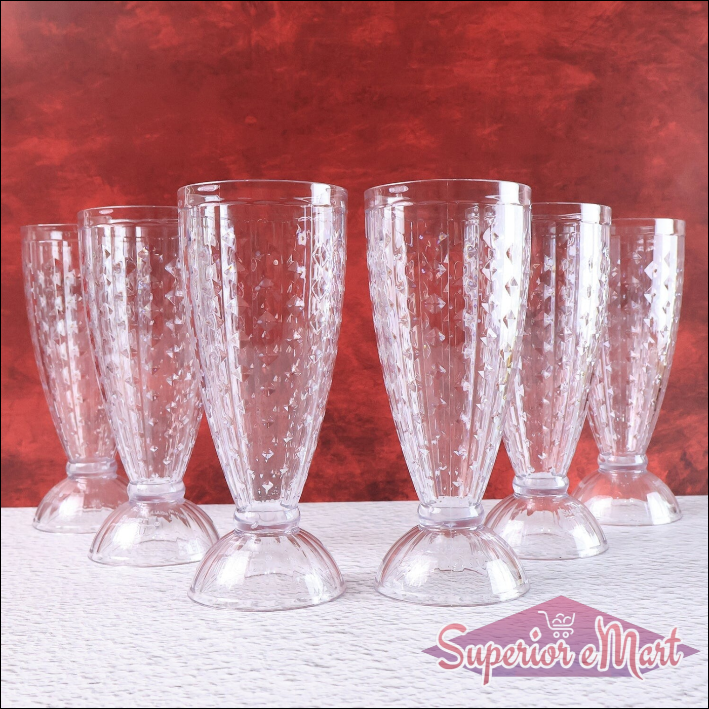 Transparent Milkshake Glass Set (400ml  6 Pc) - Superior eMart