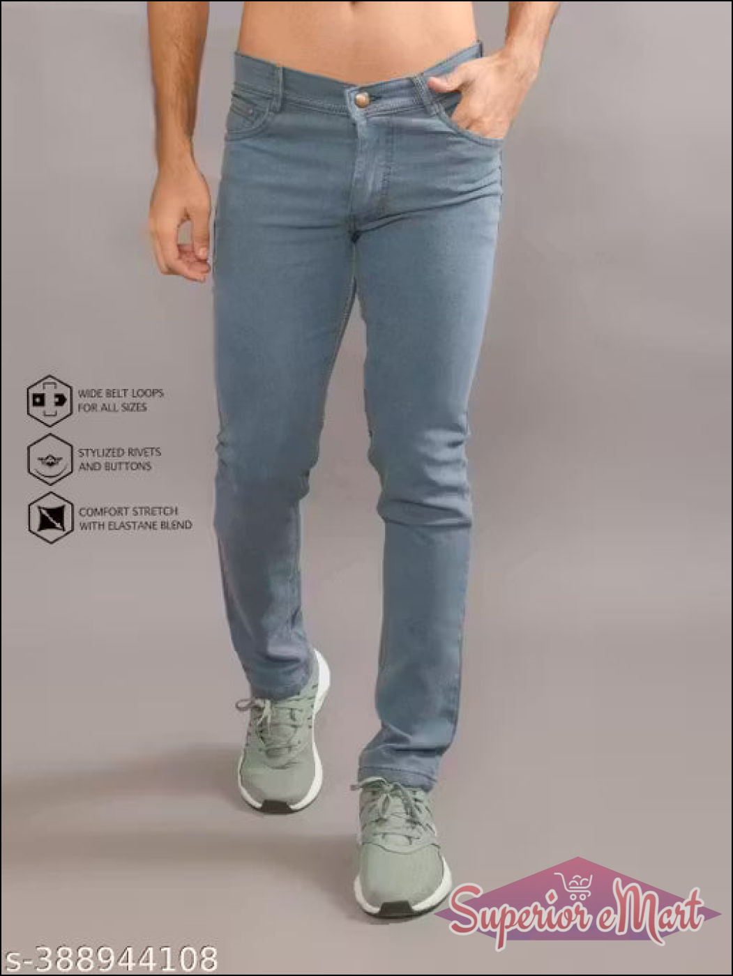 Trendy Stretchable Denim Jeans for Men - Modern Slim Fit, Comfortable Everyday Wear