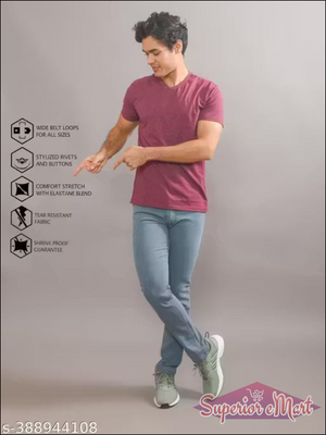 Trendy Stretchable Denim Jeans for Men - Modern Slim Fit, Comfortable Everyday Wear