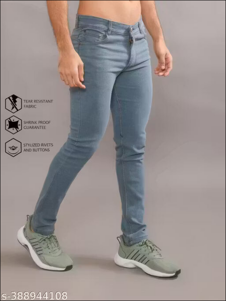 Trendy Stretchable Denim Jeans for Men - Modern Slim Fit, Comfortable Everyday Wear