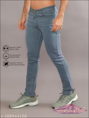 Trendy Stretchable Denim Jeans for Men - Modern Slim Fit, Comfortable Everyday Wear