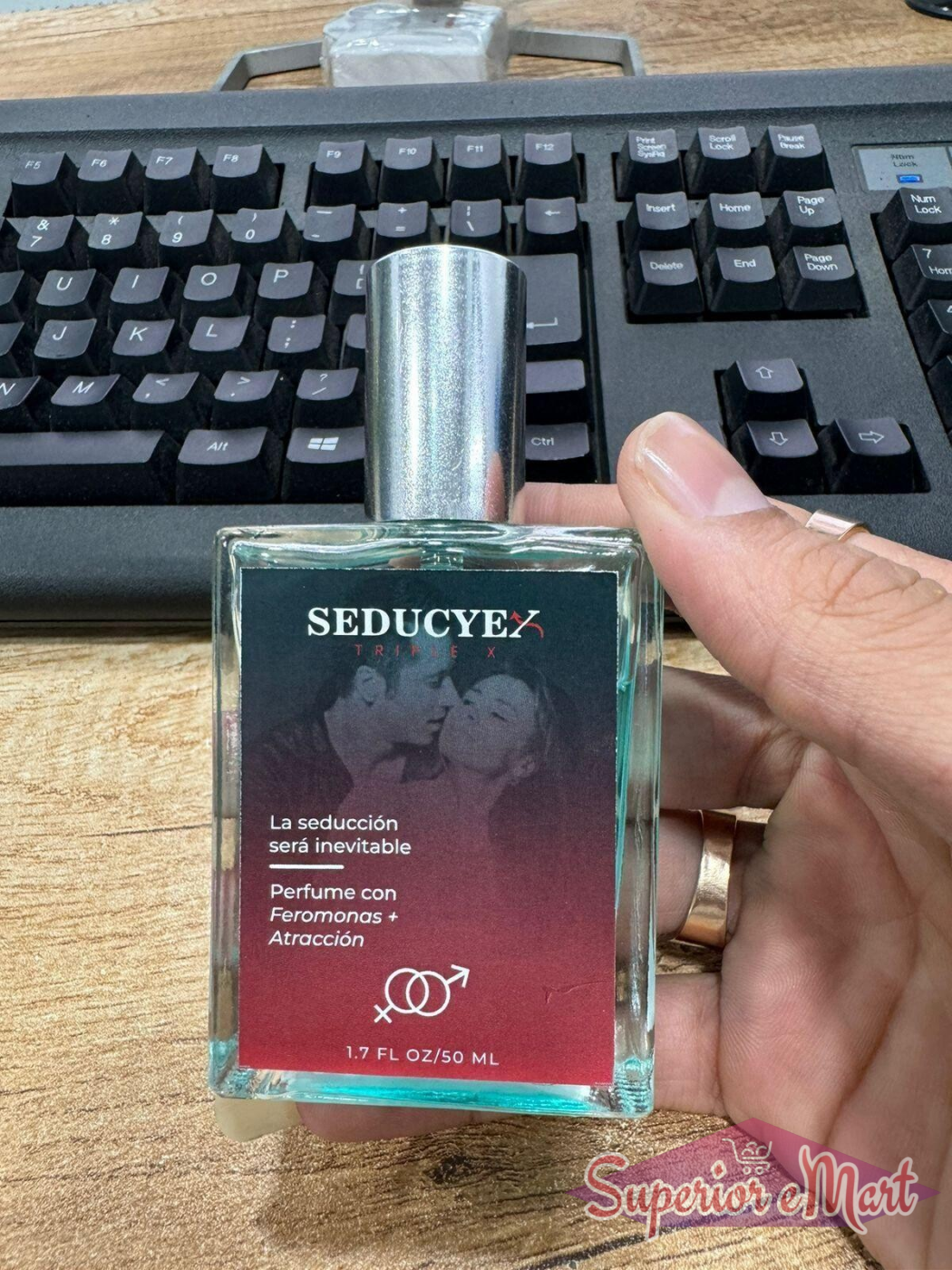 Seducye Triplex extrait de parfum in clear bottle with seductive design and pheromones for attraction