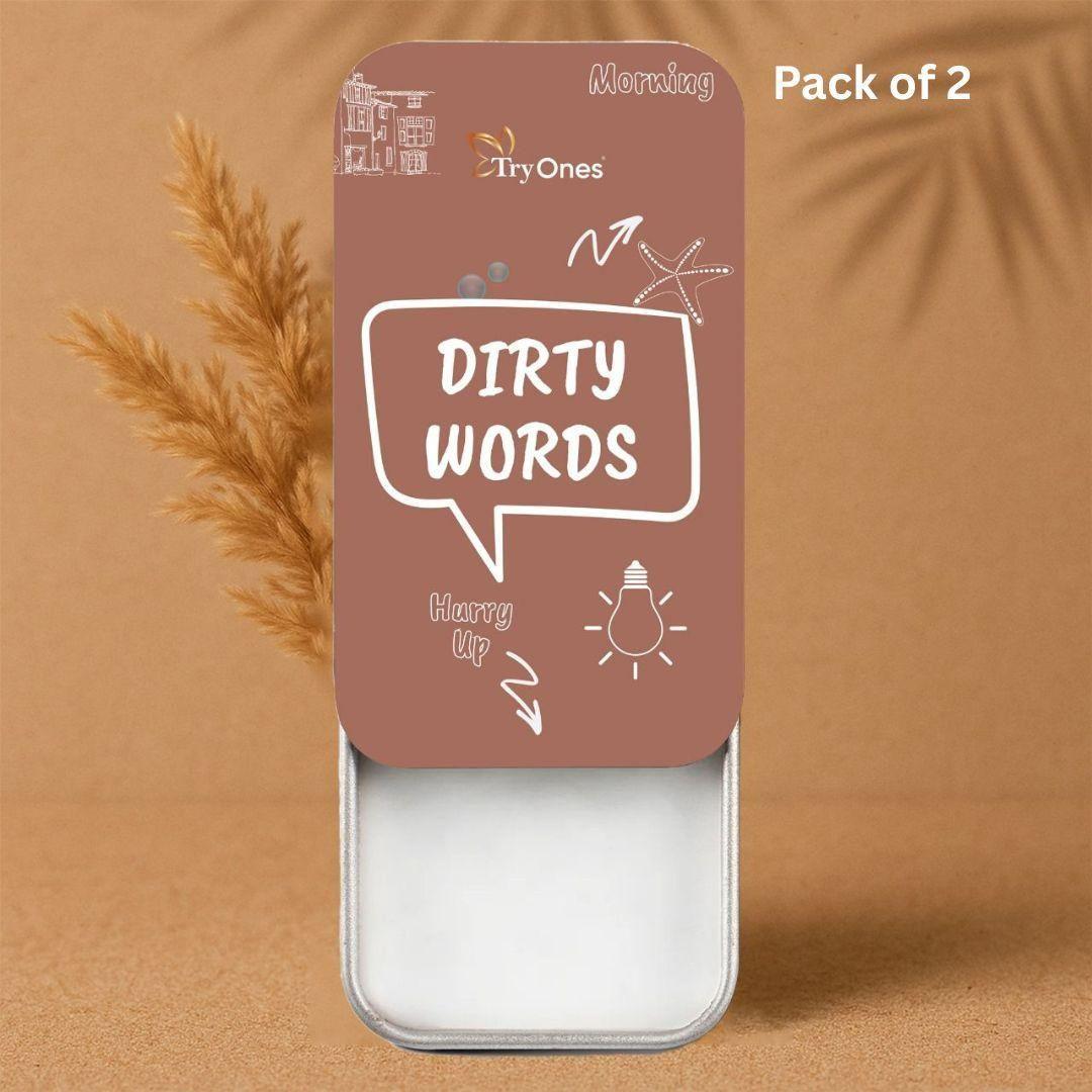 DIRTY WORDS Solid Perfume 12gm Pack of 2 with a stylish tin design and floral background