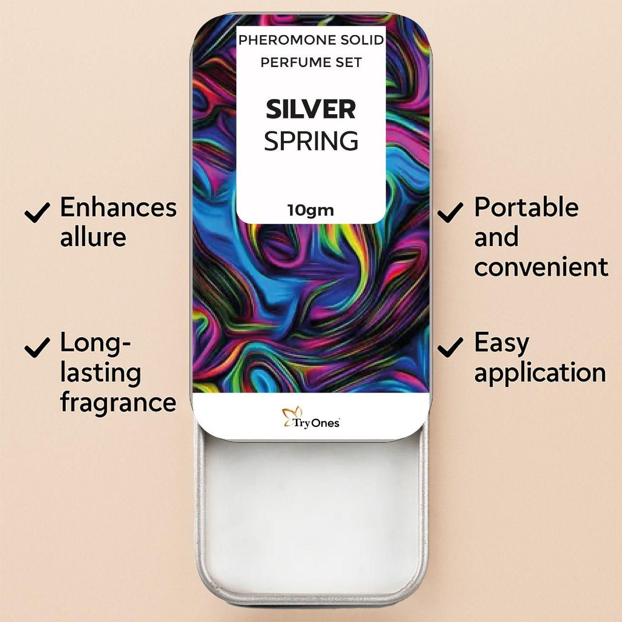 Silver Spring pheromone solid fragrance pack of 2 with long-lasting fragrance and portable design