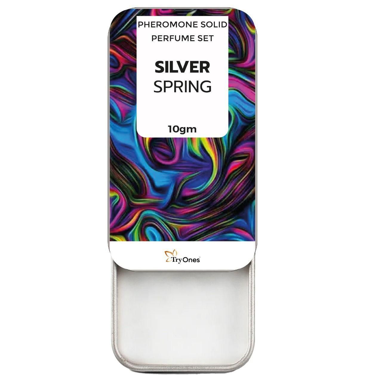 Pheromone solid perfume silver spring 10gm in colorful case solid fragrance pack of 2
