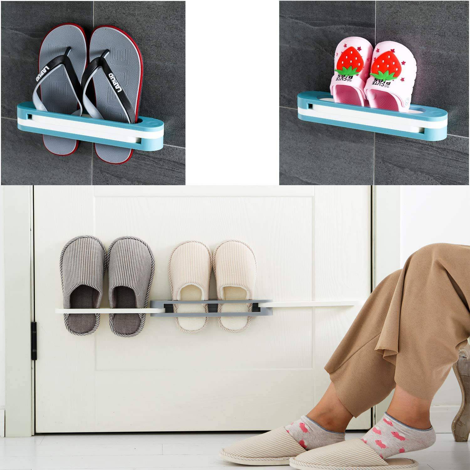 1122 Multifunction Folding Slippersshoes Hanger Organizer Rack - Superior eMart