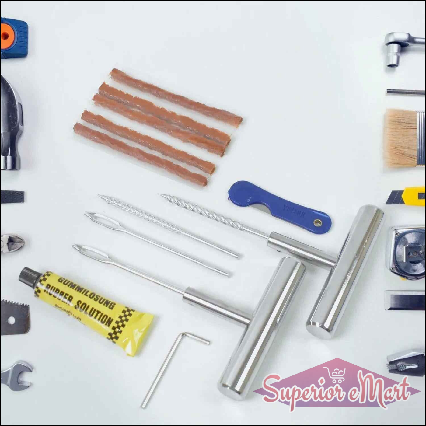 Tyre Repairing Tool Set - 13 Pcs Kit - Superior eMart