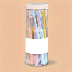 Plastic Toothbrush With Plastic Round Box (20 Pcs Set) - Superior eMart