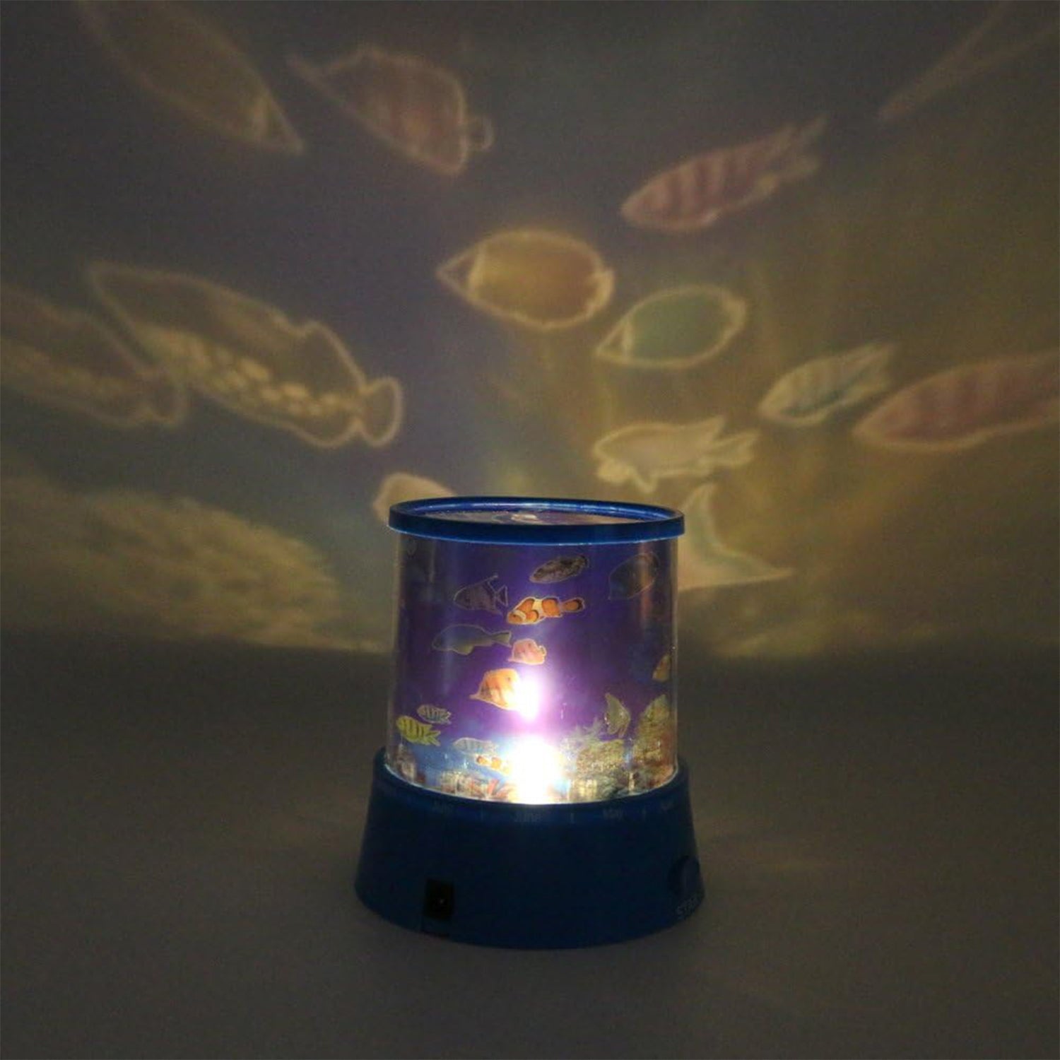 LED Projector Night Light Amazing Lamp, 3 Battery operated lamps, Rotation With  - 12870_fish_night_lamp_no4