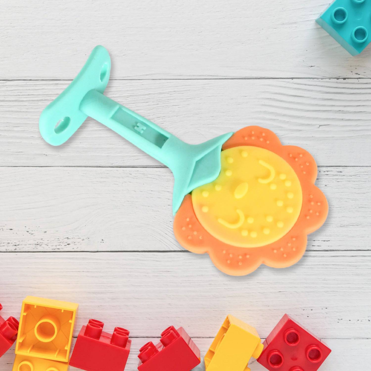 Baby Silicone Teether Fruit Teether For Toddlers100 Food Grade Silicone Teether Non-toxic  Latex Free Suitable For Kids Above 3 Months Sunflower Moon Shape(1 Pc) - Superior eMart