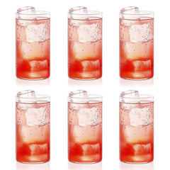 2343 Heavy Unbreakable Stylish Plastic Clear Look Fully Transparent Glasses Set 330ml (6pcs) - Superior eMart