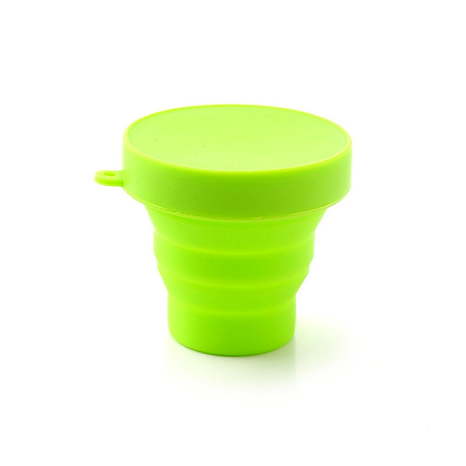 Round Silicone Foldable Glass  Cup Foldable Travel Mug With Lid (1 Pc)