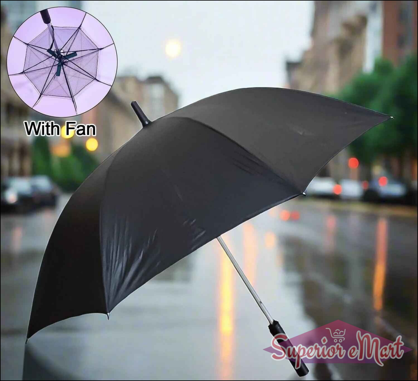 Umbrella with Built-In Fan - Superior eMart