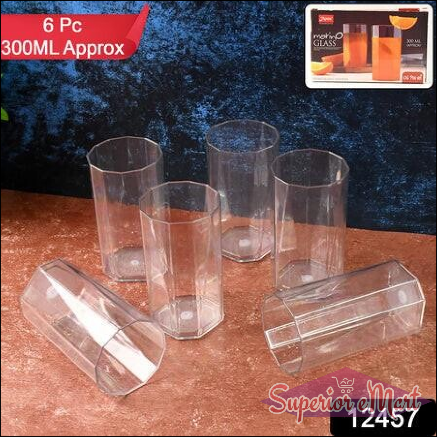 Unbreakable Drinking Glass Set (6pc300ml) - Superior eMart