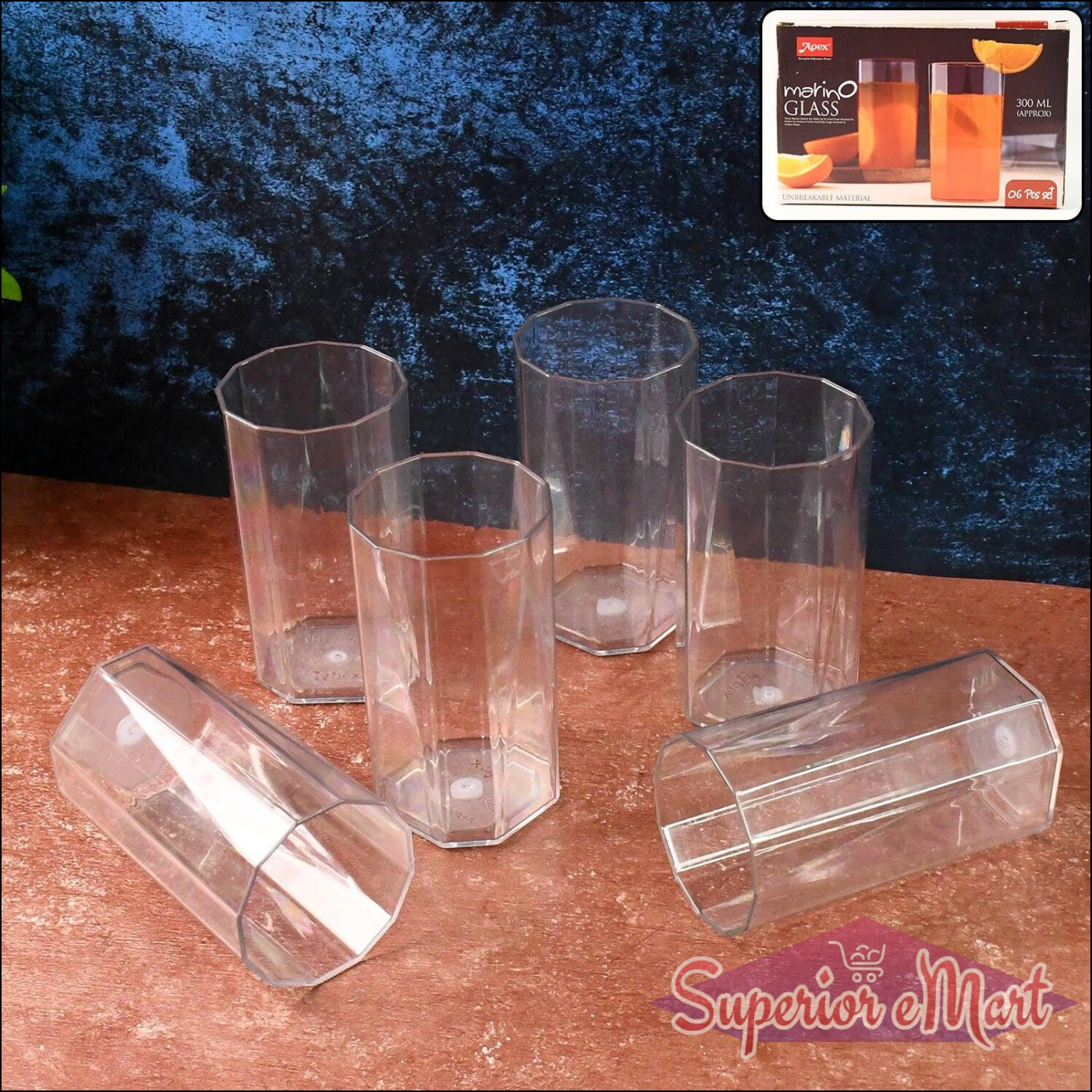 Unbreakable Drinking Glass Set (6pc300ml) - Superior eMart