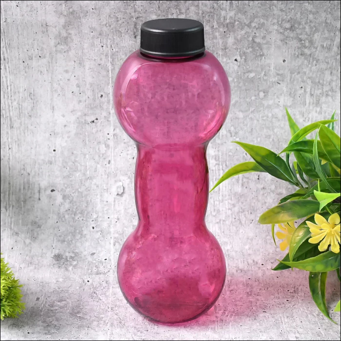 Durable pink unbreakable dumbbell water bottle designed for gym enthusiasts and fitness lovers