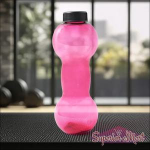 Superior eMart unbreakable dumbbell water bottle in pink color for fitness enthusiasts
