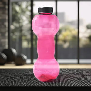 Superior eMart unbreakable dumbbell water bottle in pink color for fitness enthusiasts