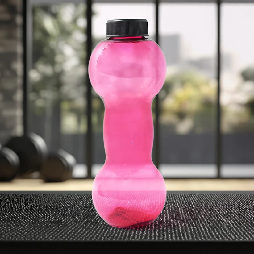 Superior eMart unbreakable dumbbell water bottle in pink color for fitness enthusiasts