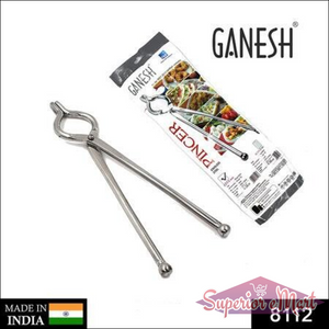 Ganesh stainless steel utensil holder tongs with a sleek design for easy food serving and cooking